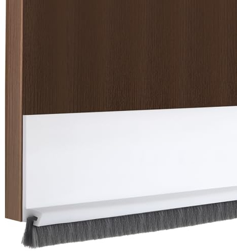 Xialvyu 2 Stück Weiß Bürstendichtung Selbstklebend Zugluftstopper für Türen, 4.5 x 100cm Türdichtung Unten, Tür Dichtungsband Staubschutztür Door Seal