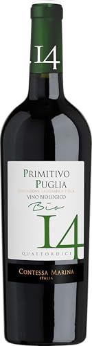 Bio-Primitivo Puglia IGT 14 Contessa Marina Apulien Italien Rotwein halbtrocken (1 x 0,75 l Flasche)
