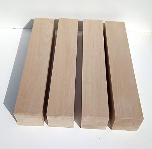 Lot de 4 pieds de table en bois de hêtre massif tournés Dimensions : 9 x 9 cm d'épaisseur Produit raboté Dimensions spéciales sur demande (130 cm de long)