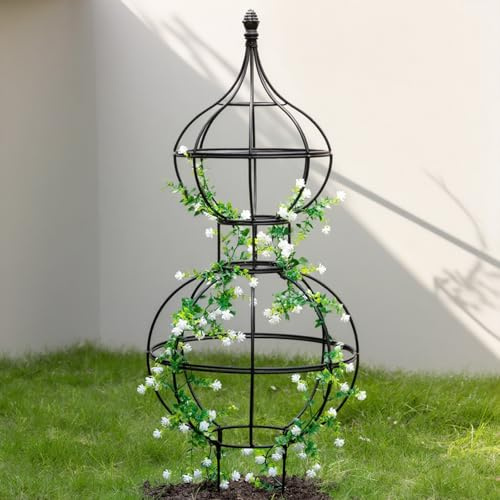 GOOOXIM 47x17 Metal Obelisk Trellis for Climbing Plants | Unique Outdoor Support for Rose Bushes and Tall Vines | Durable & Weather-Resistant Garden Decor