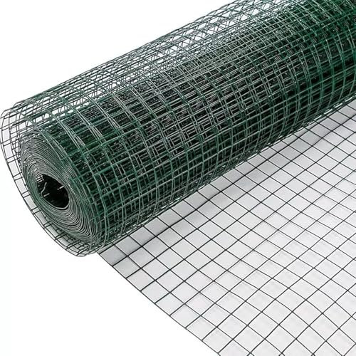 HGOuhK Recinzione Recinzione in Rete Metallica, 1,5 m (Altezza), Rotolo di Rete Metallica Rivestita in PVC, Riutilizzabile, Recinzione da Giardino, Rete for pollame Recinzione da Giardino
