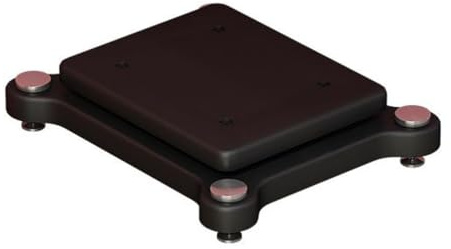 Support d'isolation universel pour haut-parleur avec roulettes – Plateau de base de 35 x 35 cm pour maison, bureau, cinéma et salle de concert – Stabilisateur pour une meilleure qualité sonore
