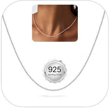 ZHESHY Collier En ‌Argent Sterling 925‌ Femme Fine Chaine 925/1000 Argent Hypoallergénique Collier Sans Pendentif Bijoux Femme Anniversaire Cadeaux Largeur 0,8/1,1/1,2/1,5mm Longueur 40 45 50 55cm