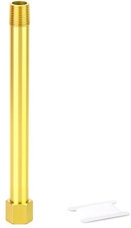 ERGAOBOY 1 pieza de tubo con boquilla de latón, rosca hembra a macho BSP de 3/8, adaptador de extensión de tubo recto de 175 mm de longitud, conector reductor para drenaje