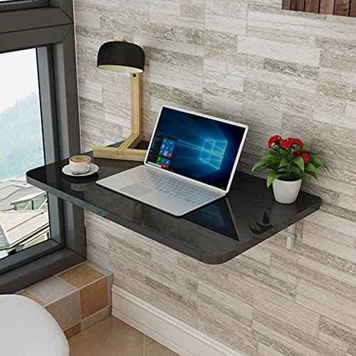 Platzsparender Wand-Klapptisch aus stabilem Holz, kompakter Küchen-Arbeitsplatz, schwarzes Design, perfekt für kleine Räume, 15,2 cm Größe