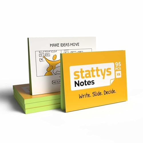 Stattys Notes XS – 10 blocchi di note elettrostatiche adesive (5 × 3,7 cm) | Super sticky Magic Note Pad per piccole idee | Riutilizzabile e senza colla su vetro, lavagna bianca, tavolo (verde)