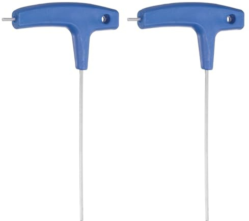 sourcing map Lot de 2 clés hexagonales avec poignée en T de 2 mm - Poignée en nylon Cr-V - Clé hexagonale intérieure - Outil de réparation pour l'entretien automobile et domestique - Bleu foncé