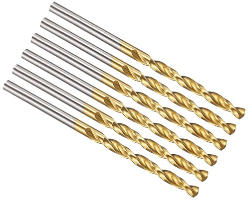 PATIKIL 3mm Drill Bit M42 8% Cobalt High-Speed Steel 135° TiN Coated 6Pcs | Jobber Straight Shank for Hard Metal Stainless Steel