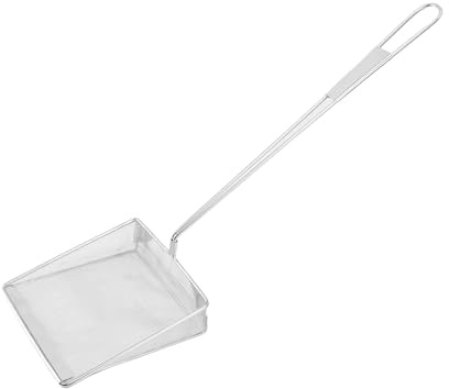 Stylebest Espumadera de Aceite de Acero Inoxidable, Cuchara Coladora de Alimentos de Malla Fina con Largo, para Freír en la Cocina del Restaurante