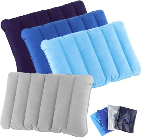 TYSM-CC 4 Piezas Almohada Hinchable Playa Almohada Inflable Almohada Camping Cojin Hinchable Playa Almohada Playa Cabeza Cojin Playa Cabeza Almohada Hinchable Camping para Playa, Senderismo