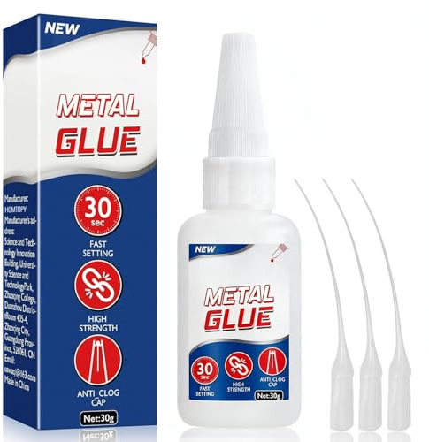 Metal Glue 30g | Quick-Dry Clear Super Glue for Steel, Zinc, Aluminum & Other Metal Materia | Waterproof, Heat Resistant Bondin Strong Adhesive