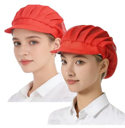 NiceYnn 2Pcs Chapeau de Chef Cuisine Toque de Cuisinier | Bonnet Elastique en Filet pour Restauration Boulanger Service Alimentaire Réutilisable