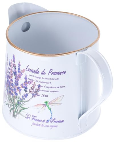 SUPVOX Annaffiatoio in Metallo con Motivo Floreale Lavanda, Vaso Decorativo Rustico Piccolo 11x13 Cm per Fiori, Vaso da Giardino e Casa, Brocca Vintage Versatile per Balcone e Soggiorno