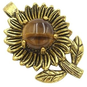 YOPI Pendentif en cristal de tournesol doré - Accessoire de bijoux élégant for les amoureux de la nature