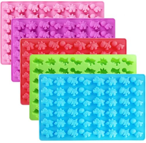 Selecto Bake Mini-Dinosaurier-Silikon-Schokoladenformen, 1 Stück, 48 Mulden, Dinosaurier-Form, antihaftbeschichtet, Süßigkeiten-Gelee-Formen, Eiswürfelform, wiederverwendbar, Seife, Wachs