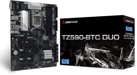 Biostar TZ590-BTC Duo (Intel 10. und 11. Gen) LGA 1200 Intel Z590 9 GPU Unterstützung GPU Mining Motherboard