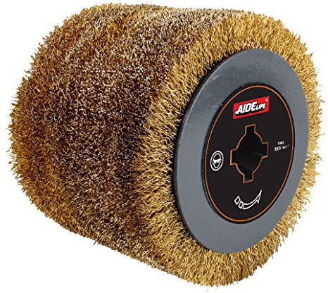 Aidelife Cepillo de alambre latonado para Renovator Para superficies de metal o piedra sucias y para la eliminación de gris de madera Ø120x100