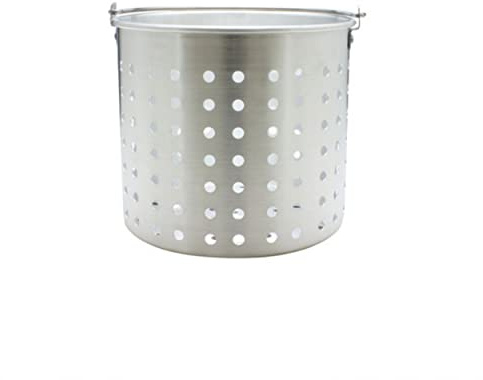 TrueCraftware-20 qt. Aluminum Steamer Basket 10-1/2 x 8-3/4 fits 20 qt. Stock Pot- Steamer Cookware Steamer Basket Insert Steamer Basket Steamer Insert for Veggie Fish Seafood Cooking