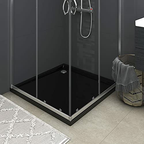 ZEYUAN Piatto Doccia Quadrato in ABS Nero 80x80 cm,Piatto Doccia,Attrezzature per Bagni(SPU:148916)