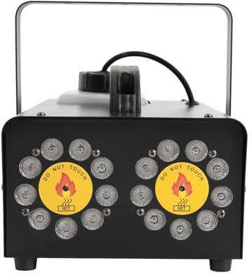 18 LED Nebelmaschine mit Fernbedienung YUNRUX Rauch Effektmaschine Automatische Sprühnebelmaschine Mini Bodennebelmaschine Bühneneffekt Fogger RGB 3in1 LED Professionelle und Tragbare Rauchmaschine