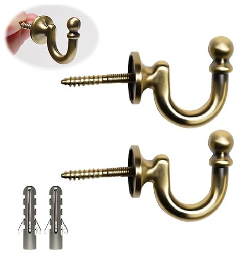 2 Pezzi Ganci Fermatende Decorativi, Tende Ganci Vintage, Ganci Fermatenda in Metallo, Ganci Fermatenda a U Fermatenda per Soggiorno Camera da Ufficio Sala da Pranzo Albergo, Bronze