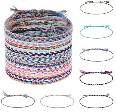 30 st vänskapsarmband, handgjort flätat armband för kvinnor män vävt omslag vänskapsarmband justerbart färgglatt strängarmband perfekt för matchande tillbehör för flickor och pojkar, En storlek
