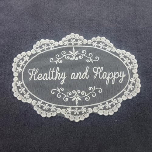 Blausky 2 Stück Oval Spitzendeckchen,Retro Bestickt Untersetzer Blume Matte Spitze Platzset Tischsets Tischmatte Tassenmatte Deckchen Vasenmatte für Tisch Hochzeit Heimdekoration 17x24cm,Weiß