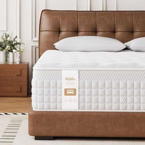 Hieptos Matratze 180x200 cm Höhe 28cm, Härte H3 H4, 9-Zonen Taschenfederkernmatratze, mit Komfortschaum, Orthopädische ergonomische Matratze, Öko-TEX & CertiPUR Zertifiziert, Druck- & Rückenschmerzen