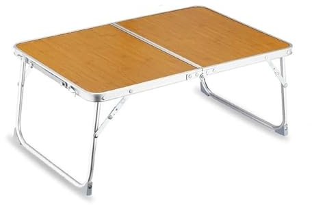 Sängbricka sidobord för bärbar dator med förvaringsutrymme, hopfällbart och minibord för att skriva, studera, äta campare (bruna plastfötter)