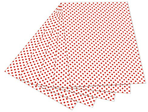 folia 5920 - Cartulina fotográfica Blanca con Lunares Rojos, 50 x 70 cm, 10 Hojas, impresión por Ambos Lados, para Manualidades y diseño Creativo de Tarjetas, Ventanas y álbumes de Recortes