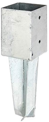 Alberts 211868 Ground Sleeve for Square Wooden Posts, for Hammering in Hot-Dip Galvanised 91 x 91 mm