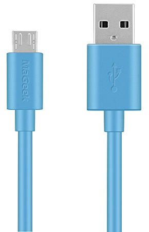 MaGeek® 1.8m Micro USB Câble Haute Vitesse USB 2.0 Sync et Charge pour Samsung, HTC, Sony, Motorola, LG, Google, Nokia (Bleu)