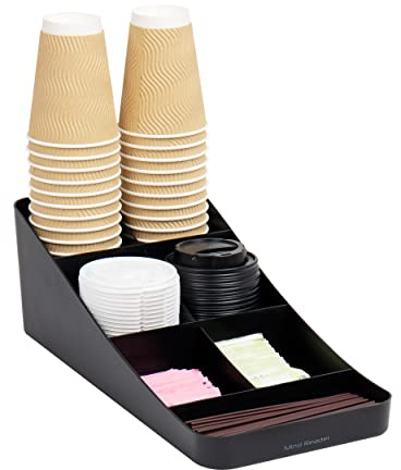 Mind Reader COMP7-BLK Anchor Collection Organizer für Kaffeetassen und Gewürze, 7 Fächer, Kunststoff, schwarz