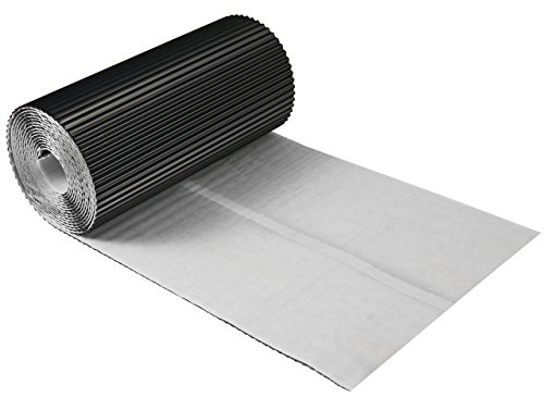 Wandanschlussband Kaminanschlussband 30 cm x 5 m (Schwarz) | plissiertes Aluminium, Dach Kamin Wand Schornstein, Butylkleber, selbstklebend, Schutz vor Nässe und Regen, 7 Farben