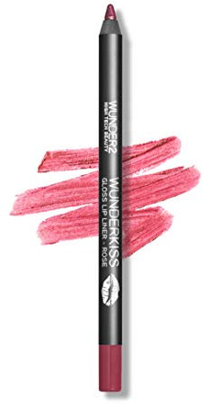WUNDERBROW LIPS Makeup Gloss Lip Liner Pencil Rose Pink Long Lasting Glossy High Shine, Wunderkiss
