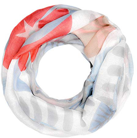 Autiga® Loop-Schal Damen Blumen Stern Schlauchschal türkis
