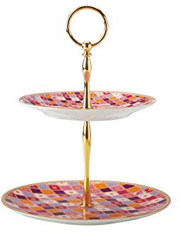 Maxwell & Williams Teas & C's Kasbah Alzatina per Dolci a 2 Piani in Porcellana, Confezione Regalo, Colore Rosa