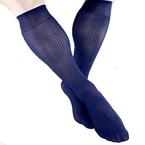 Goobester Men's Stocking Business Dress Sheer Formal Sheer Suit Transparent Tube Socks 01