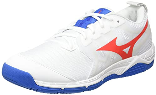 Mizuno Wave Supersonic 2 volleybollsko för män, Vit röd fransk blå, 50 EU