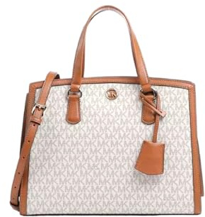 Michael Kors Women MD Satchel Bag, Vanilla/ACRN