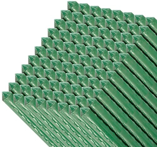 ACAN Tradineur - Pack de 96 tutores de Acero plastificado para Plantas de diámetro 1,10 x 150 cm, Ideal para el Cuidado del jardín. Varillas para el Cuidado de Plantas y arboles (Color Verde)
