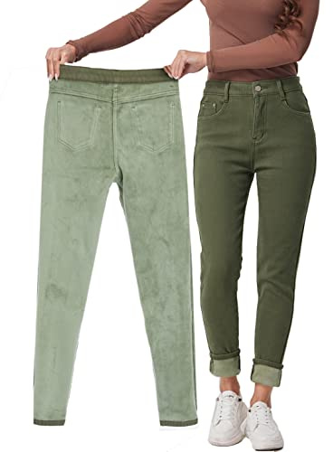 zsangbee Jean thermique doublé en polaire pour femme - Jean skinny d'hiver chaud, ACS5, XX-Large
