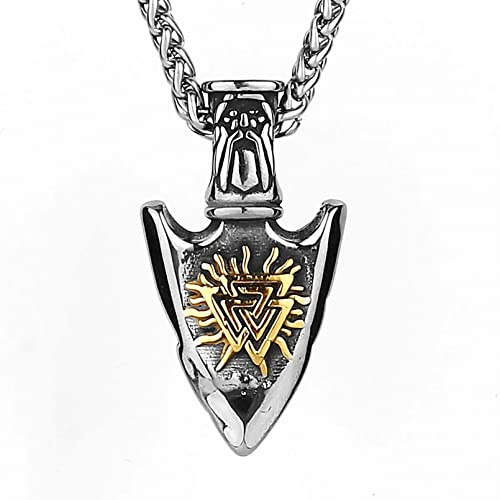 Halskette mit Anhänger Speerspitze Wikinger-Rune-Kette Halskette für Männer männlich Halsschmuck Zubehör Geschenk Schmuck Geburtstagsgeschenke für Frauen und Männer