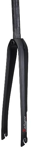 LHHL 700C Rennrad Gabel T700 Kohlefaser Starre Gabeln QR 9.2x100mm Vorderradgabel Scheibenbremse 1-1/8 Gewindelose Gerades Rohr Ultraleicht Fahrradgabel
