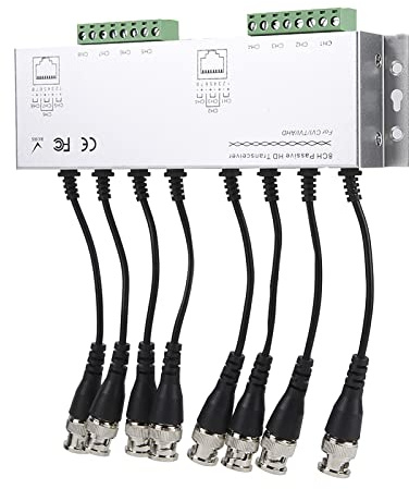 Leapiture Balun Video Passivo HD 8CH, Ricetrasmettitore Balun Video CCTV da Maschio BNC a Cavo UTP per Sistema di Telecamere