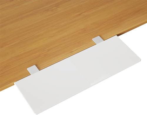 BONTEC Ergonomics Desk Extender Tray, 691 x 241mm Table Mount Desk Extender Shelf, 90° Foldable Table Extender, Clamp on Arm Rest for Desk, Suitable for Office Home Use, White