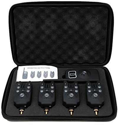 HUIOP Trådlös LED Digital Display Receiver Set Vattentät Fiske Bite Larm + fodral, digital mottagare