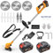 Akku Rasentrimmer für Makita Akku, Akku Rasentrimmer mit 24V Akku*2 und Ladegerät und 3 Messer, Akku Freischneider Akku Trimmer Motorsense für Garden,Lawn,Yard Trimming