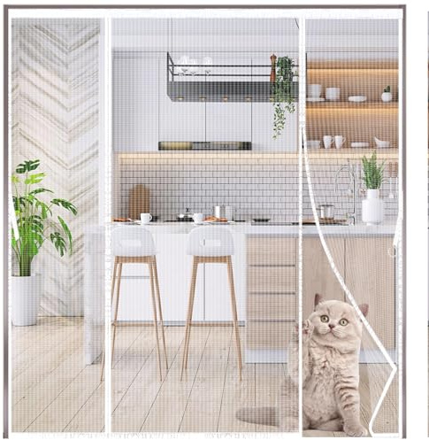 Ouverture LatéRale Pour Porte Coulissante Double Porte Patio Moustiquaire,Moustiquaire MagnéTique Porte Rideau MagnéTique De Porte De Balcon,Rideaux Anti Mouches pour Porte Fermeture Automatique