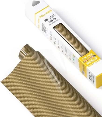 POLI-FLEX® CARBON Transferfolie für Textilien – Designfolie in Carbon Optik zum Aufbügeln, Plotterfolie für DIY Shirts, Gold Carbon, 30,5 cm x 61 cm